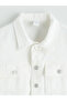 White Gabardine Boy's Shirt Jacket - 3