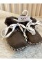 100% Genuine Leather Lace-Up Baby Booties