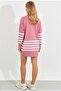 Women's Pink Knitwear Striped Tunic Be275 - 3