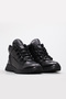 Black Inside and Outside Genuine Leather Rubber Sole Lace-Up Women's Sports Boots Tg0975719261251014