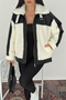 Women's Contrast Paneled Plush Coat – Polar Edge - 3