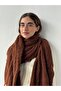 Large Size Soft Boucle Knit Scarf Women's Brown - 5