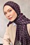 Floş Viscose Organic Shawl Rope Pattern Dark Purple 195X75 - 4