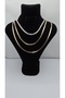 Stainless Steel 3-Piece Italian and Thin Chain Zircon Stone Necklace