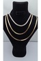 Stainless Steel 3-Piece Italian and Thin Chain Zircon Stone Necklace - 2