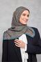 Viscose Velora Scarf with Clover Pattern in Petrol Blue, 90X90 - 4