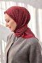 Viscose Velora Scarf Clover Patterned Cherry Rot Tok Tok Duruşlu Four Seasons 90X90 - 4