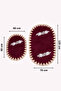 Alvessa Burgundy French Lace Laced Soft Surface Leather Non-Slip Based 2-Piece Bath Mat - 5