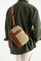 Canvas Fabric Crossbody Bag Unisex Tablet Bag Shoulder Bag with Strap - 2