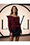 Draped Soft Textured Knitwear Sweater with Madonna Collar Ring Accessory - 2