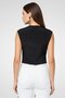Women Square Neck Sleeveless Solid Tank Top, Black - 2