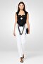 Women Square Neck Sleeveless Solid Tank Top, Black