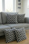 Punch Embroidery Pattern 3D Digital Printed Round Punch Patterned Gray Theme 4-Pack Cushion Covers - 2
