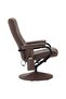 TV Armchair with Foot Stool Brown Faux Leather - 4