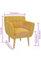 Armchair Yellow Fabric - 3