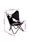 Butterfly Chair Black Real Leather - 3