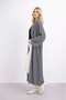 Women's Modest Maxi Length Long Sleeve Sporty Chic Knit Cardigan Jacket Suitable for Curve - 2