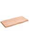 Table Top Light Brown 80x40x(2-4) cm Treated Solid Wood Live Edge - 2