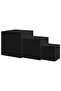 Side Tables 3 pcs Black Engineered Wood - 5