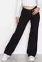 Women's Palazzo Jeans - High Waist, Straight Leg - Black - 6