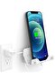 Hands Free Wall Mount Phone Holder with Adhesive Strip with All Phone or Mini ipad White