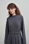 Gray Belt Buckle Dress - 5