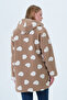 Women's Heart Embossed Hooded Regular Fit Zippered Coat - 6