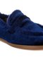 Women Fur Detail Velvet Loafers in Dark Blue - 4