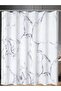W 180 x H 200cm 1pc Marble Printed Fabric Shower Curtain with Metal Grommets, Polyester Bath Curtain - 7