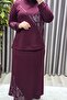 Women's Clothing Plus Size Tie-Dye Modal Skirt Set - 2