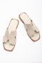 Women's Skin Genuine Leather Daily Slippers 6293 Beige Suede - 2