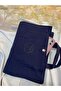 Dark Blue 24X17 cm Water Repellent Fabric Book Bag - Minimalist Design” - 5
