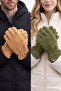 4-Piece Unisex Fleece Gloves - Black Beige Khaki Multicam - 2