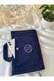 Dark Blue 24X17 cm Water Repellent Fabric Book Bag - Minimalist Design” - 4