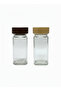 Glass Spice Jar with Acacia and Bamboo Lid |   Transparent Glass Salt Shaker |   Modern Kitchen Organizer Set of 2