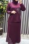 Women's Clothing Plus Size Tie-Dye Modal Skirt Set - 6