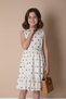 Brown Bolero Flower Patterned Belted Girl's Dress Set 23506 - 6