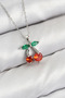 Brass Zircon Stone Cherry Model Silver Color Women's Necklace