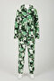 Men's Young Children's Velvet Camouflage Pattern Pajama Set 240522 Green - 2