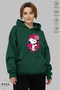 Women Hoodie Long Sleeve Snoopy Printed Hooded Fleece-Lined Oversized Cotton Sweatshirt - 2