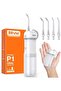 P1 Mini Portable Water Flosser, Cordless, IPX7 for Braces (White)