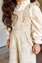 Embroidered Detail Ruffled Jumpsuit Taupe - 2