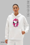 Women Hoodie Long Sleeve Snoopy Printed Hooded Fleece-Lined Oversized Cotton Sweatshirt
