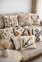 Pack of 10 Beige Linen Throw Pillow Covers Embroidered Throw Pillow Covers for Punch - 4