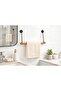 Wooden Wall Mounted Towel Rack with Adhesive Chain Hanger – No Drilling Required - 4