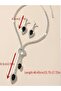 Zircon Stone Necklace Earring Set with Water Drop Design - 4