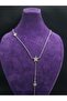 Star Model Dangling Chain Design Zircon Stone Embroidered Steel Necklace - 6