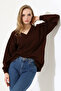 Women's V-Neck Casual Oversized Soft Knitwear Sweater - 6