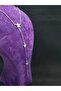 Star Model Dangling Chain Design Zircon Stone Embroidered Steel Necklace - 3