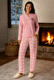 Women's Thermal Long Sleeve Pajamas Set 4763 Pink